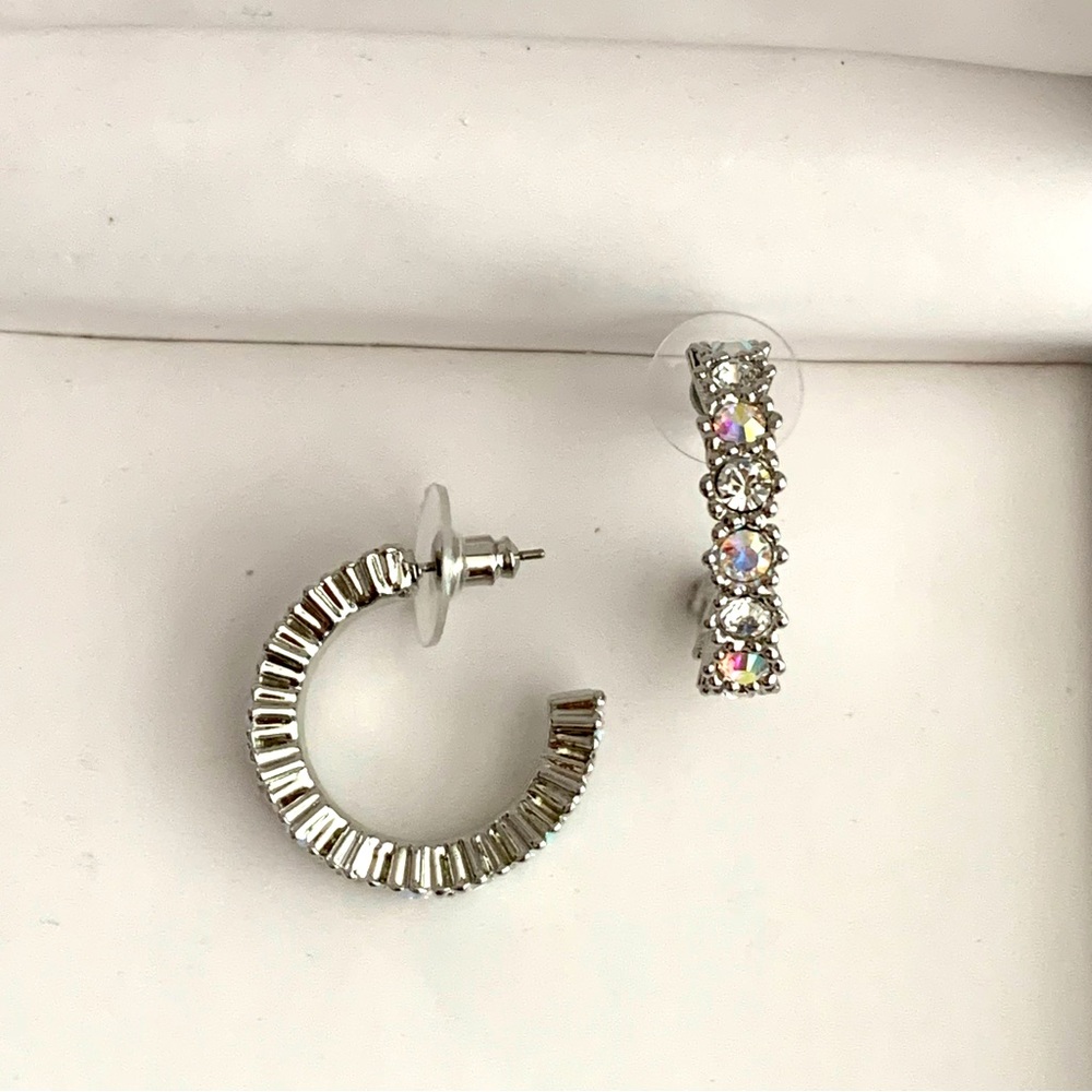 Iridescent Multicolor Cuff Hoop Earrings